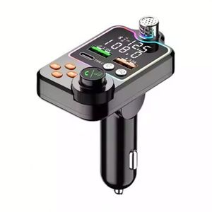 QC3.0 Car Charger Q15 FM Transmitter 2 <b>USB</b>+Type <b>C</b> Car Charger Fast Charging MP3 Player Car Charger for Mobile Phone - Product Image 1