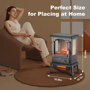1000w 1500w 3D 화염 적외선 석영 독립형 휴대용 가정 온난화 전기 공간 스토브 벽난로 화재 장소 히터