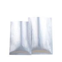 Sachet en aluminium pur argenté imprimé avec logo personnalisé, scellé sur 3 côtés, jetable, thermoscellable, haute barrière, résistant à l'humidité, laminé