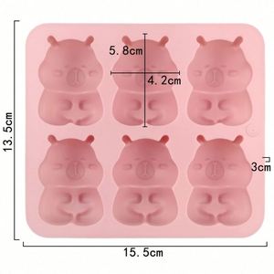 Molde de Silicona Ecológico con Logotipo Personalizado, 6 Cavidades, Forma de Oso, para Hacer Velas, Jabones, Pudín, Pastel, Resina, OEM/ODM - Product Image 2