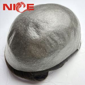 Prótesis capilar para <span class=keywords><strong>hombre</strong></span> de cabello humano virgen natural, color rosa rojizo, con base de PU transparente y delgada. - Product Image 1