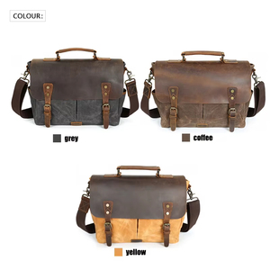कस्टम रेट्रो वाटरप्रूफ टोटे सैटशेल कैमरा कंधे क्रॉसबॉडी लैपटॉप विंटेज बैग पुरुषों के लिए विंटेज बैग - Product Image 3