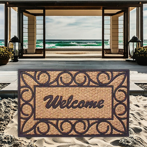 Hot Selling Handmade Woven Jute Floral Mats 40x70cm Medium Thick Anti-Slip Hotel Doormat Made in India - Product Image 4
