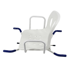 Chaise de douche pliable Science 360 Degree SC-1020A pour personnes âgées et handicapées avec poignées bleues - Product Image 1