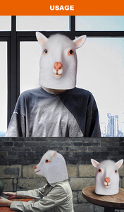 ที่กำหนดเองฮาโลวีนแปลกสัตว์แกะหน้ากากตลกสีขาวน้ำยางที่สมจริงแพะละมั่ง Llama พรรคหน้ากาก - Product Image 6
