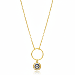 Pendentif rond en forme d'oeil turc, bijoux en argent Sterling 925, vente en gros - Product Image 2