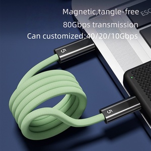 Cable USB4 Magnético Antienredos DFX <span class=keywords><strong>de</strong></span> 1M 80Gbps con Cable Coaxial TB5 Compatible con E-Marker para <span class=keywords><strong>Apple</strong></span> MacBook Pro <span class=keywords><strong>iPad</strong></span> Laptop - Product Image 4