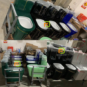 ชุดสุขภัณฑ์หินอ่อนสีเทาห้องน้ำชุดห้องน้ำหนึ่งชิ้นอ่างน้ำและผนัง WC - Product Image 5