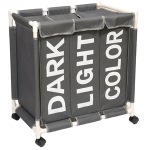 Pieghevole Cesto della biancheria Organizzatore Per I Vestiti Sporchi Paniere Della Lavanderia grande sorter <span class=keywords><strong>Tre</strong></span> Griglie Pieghevole Cestino Pieghevole - Product Image 3