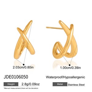 Nouvelles Boucles d'Oreilles Chic en Zircon Croisé pour Femme, Plaqué Or PVD, Acier Inoxydable, Étanche, Breloques Bijoux - Product Image 3