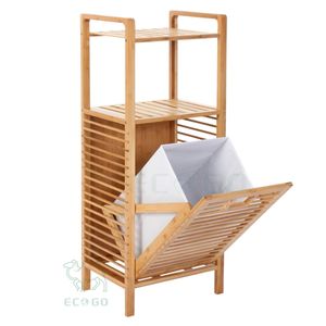 Étagère de salle de bain moderne en bambou, organisateur mural flottant avec barre porte-serviettes pour rangement toilettes, douche, cuisine - Product Image 3