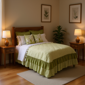 Juego de Edredón Orient King, Tamaño King, Algodón, Diseño Floral, Estilo Clásico con Volantes, Juego de Ropa de Cama de 7 Piezas - Product Image 2