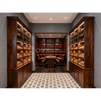 Humidor en bois espagnol de luxe au design rétro, grande capacité, logo personnalisé, portes en verre pour le stockage des cigares