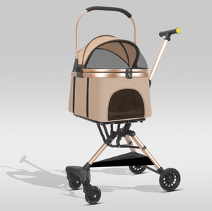 Carrito Plegable para Mascotas con Marco de Aluminio, 4 Ruedas, Malla Transpirable, para Perros y Gatos, Ideal para Viajes con Animales Pequeños - Product Image 1