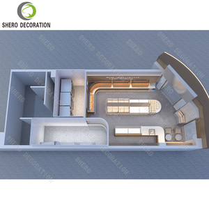 Diseño interior moderno para panadería, muebles de madera duraderos para panadería, vitrina para panadería, expositor de pan de madera personalizado. - Product Image 6