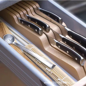 Ensemble de blocs à couteaux en bois 4, 5 ou 8 pièces – Organisateur de rangement de bureau durable pour couteaux de cuisine - Product Image 2
