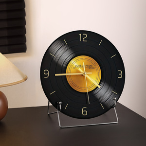 Modern Adjustable Analog Tabletop Glass Clock <strong>Retro</strong> Home <strong>Decor</strong> Desktop Ornament Living Room Office Light Luxury Decoration - Product Image 1