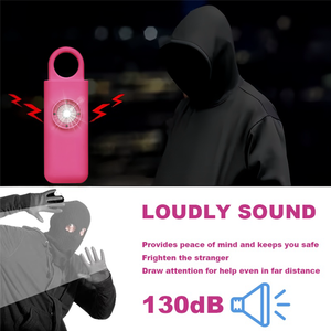 Lolifong Anti voleur sirène alarme personnelle auto-défense dispositif d'alarme porte-clés alarme sonore avec stroboscope - Product Image 5