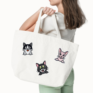 漫画猫パッチ刺繍子猫バッジかわいい動物アイロン接着ステッカー覗き見猫アップリケ子供服ジャケット装飾用 - Product Image 5