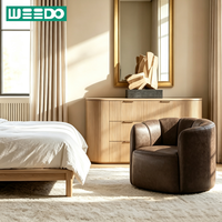 Fauteuil de luxe en cuir durable pour hall d'hôtel cinq étoiles, chaise de salon rembourrée à dossier tonneau, mobilier de salon moderne