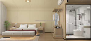 Maison <span class=keywords><strong>de</strong></span> glamping modulaire préfabriquée mobile en triangle, facile à assembler, 2 chambres, pour le camping en plein air, acier durable - Product Image 2