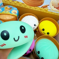 Jouet Squishy Dumpling Scintillant du Fabricant, Jouet Anti-Stress TPR, Jouet Squishy Dumpling Mystère à Presser