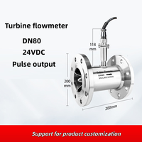 Medidor de Flujo de Turbina con Brida DN32, Señal de Salida por Pulsos, Medición de Flujo de Líquidos Industriales