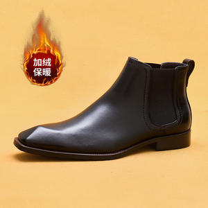 Nuevos botines de cuero genuino para hombre, lavables, con suela Goodyear, estilo retro, Amekaki, calzado de trabajo con cordones. - Product Image 5