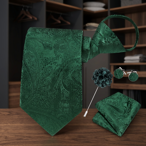 Corbatas de Seda Bordadas con Diseño Paisley de 8cm de Ancho, Tejidas en Jacquard, Ecológicas, para Bodas Formales, Estilo Profesional - Product Image 3
