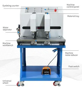 Fabrication haut de gamme fiable offre une machine à œillets à double tête à double efficacité