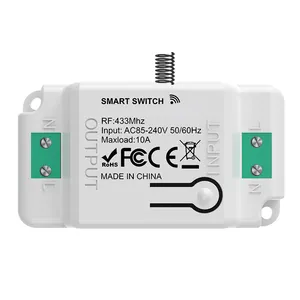 Interrupteur sans fil 433MHz Interrupteurs muraux intelligents Interrupteur d'éclairage sans fil RFSmart Télécommande RF Bouton poussoir