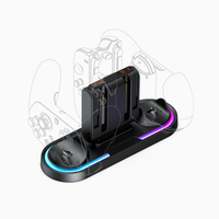 Station de charge RGB multifonctionnelle 10-en-1 pour manettes de jeu Switch 2 et pièces de rechange pour manette Pro