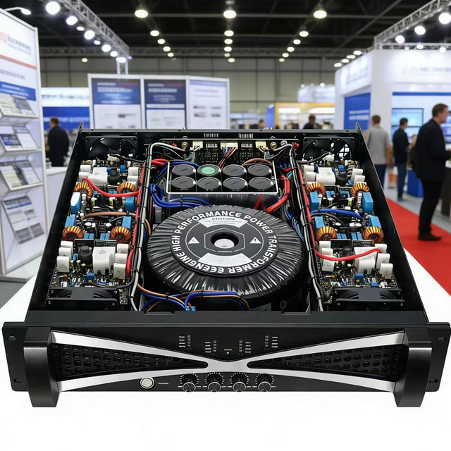 This 2U 4-channel 1500W Professional Power Amplifier Delivers Exceptional Sound Quality, Suitable for Party Stages.