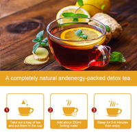 Thé au citron et au gingembre pour la digestion et la minceur saine, 42 jours, 3g par sachet, thé Dexto pour femme