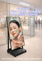 Pantalla LCD Publicitaria Digital Portátil de 55 Pulgadas para Interiores con CMS Integrado, Soporte de Piso OEM, Ligera y con Ángulo Ajustable