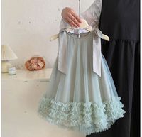 Robe d'été sans manches en maille avec nœud pour filles, robes de princesse pour enfants, vêtements de mode pour enfants