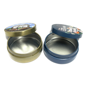 Caja de Metal para Dulces con Diseño de Granos de Café y Menta, 85 mm x 30 mm, Redonda, de Hierro, para Envasado de Alimentos, con Laminado Brillante, 100 g - Product Image 3