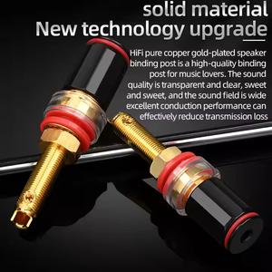 Postes de encuadernación de altavoz chapados en oro de cobre puro HIFI DIY para amplificador de tubo PA terminales de altavoz conector de enchufes <span class=keywords><strong>banana</strong></span> - Product Image 3