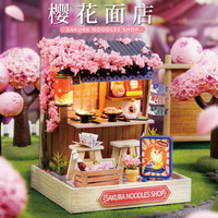 Casa de Madera en Miniatura, Nuevo Modelo Happy Pavilion, Juguete de Ensamblaje Hecho a Mano, Casa Pequeña, Regalo Creativo de Cumpleaños, 17x15x5.5cm, para Todas las Edades
