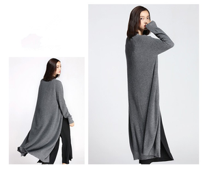 Hot Seller Long Pull Coat Cardigan tricoté en <span class=keywords><strong>laine</strong></span> et cachemire pour <span class=keywords><strong>femme</strong></span> pour le printemps et l'automne - Product Image 4