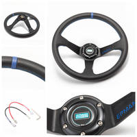 Volant de course universel EPMAN 350 mm (14 pouces) à fond profond en cuir PVC pour voiture, drift, sport, 6 boulons, PCD 70 mm EP-FXP7709