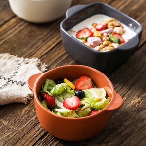 <span class=keywords><strong>ชาม</strong></span>เซรามิกทรงกลมสำหรับอุ่นอาหาร,<span class=keywords><strong>ชาม</strong></span>เซรามิกสองหูพร้อมฝาปิดสำหรับใส่ไมโครเวฟ - Product Image 4