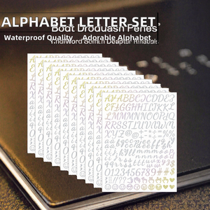 <span class=keywords><strong>Adesivi</strong></span> con Lettere Piccole da 0,5 Pollici, Numeri e Alfabeto Dorati Autoadesivi, Decorazioni Rettangolari per Fai-da-Te, Arte e Insegne - Product Image 4