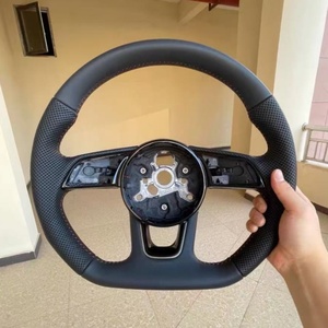 Volant sport en cuir noir personnalisé pour <span class=keywords><strong>Audi</strong></span> <span class=keywords><strong>S6</strong></span> S7 A3 8V A4 B8 B9 A5 A6 C7 C8 A7 Q3 Q5 Q7 S3 S8 R8 Accessoires de voiture - Product Image 6