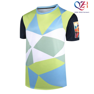 カスタム熱転写プリントマラソンチームイベントプロモーションクイックドライ通気性夏ユニセックスポリエステルメッシュスポーツTシャツ - Product Image 1