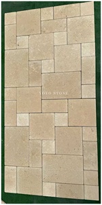 Piastrelle in <span class=keywords><strong>Pietra</strong></span> Calcarea Beige Beirut con Finitura Burattata, Motivo Versailles Francese, per Ville, Piscine Esterne, Patii e Giardini - Product Image 6