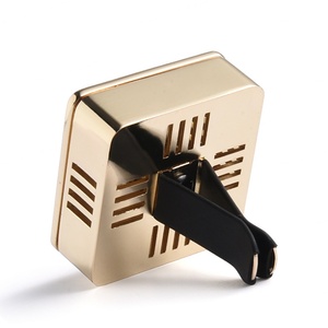 Private Label Manufacture Square Golden Metal Magnetic Car <b>Interior</b> <b>Accessories</b> Perfume - Product Image 3