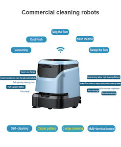Venta caliente <span class=keywords><strong>de</strong></span> acero inoxidable Control remoto eléctrico fregado barrido <span class=keywords><strong>de</strong></span> lavandería 2025 AI Robot aspirador comercial inteligente - Product Image 5