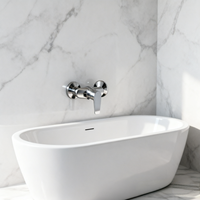 Robinet de baignoire de style minimaliste moderne avec noyau en céramique en alliage de zinc, adapté aux salles de bain d'hôtels et d'appartements