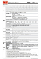 MEAN WELL NPF-120D-48 48V 120W 3-en-1 Gradation Courant Constant LED Driver 90% Efficacité, Active PFC, IP67 pour Éclairage Intelligent